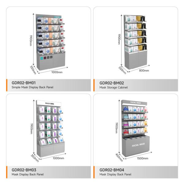 Makeup Shop Rack Grey Wooden Laminated Display Cabinet With Light Box For Branding Shop Shelf And Premium Store Showcase