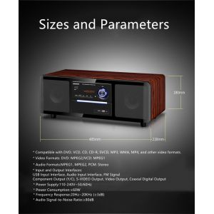 Elegante design de alta densidade de folha Dual Channel Bookshelf alto-falante com controle remoto para filme