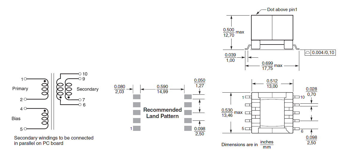 42 до 57 вольт иньпут трансформатор обратной связи ХА3691-АЛ_/ДЖА4173-АЛ_ СМПС с РоХС