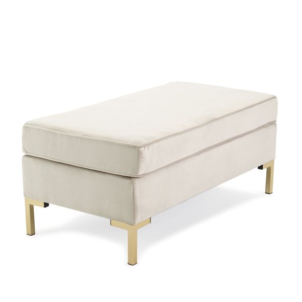 HOT sale stainless steel leg upholstery fabric classic bench for living room furniture