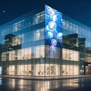 P8 Indoor Flexible Transparent LED Film Screen PC Resin Material For Modern Shopping Center With 1 Year Warranty