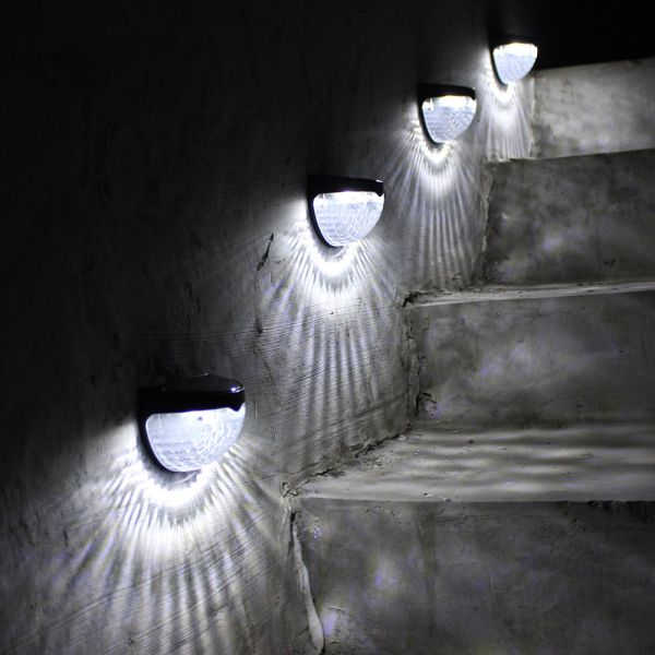 Solar Fence Light Semi-circle Outdoor Wall Light White Decorative Lighting