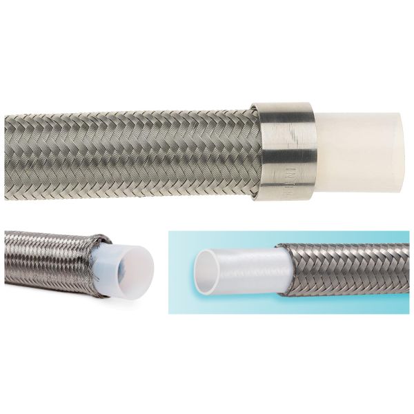 Industrial Stainless Steel Wire Braided Smooth PTFE Lined Flexible Hose
