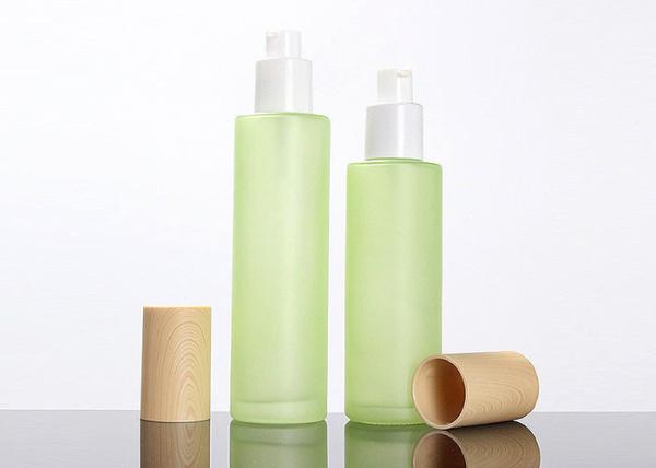 Bouteilles cosmétiques en verre givrées pour la crème de soins de la peau de lotion d'huile essentielle