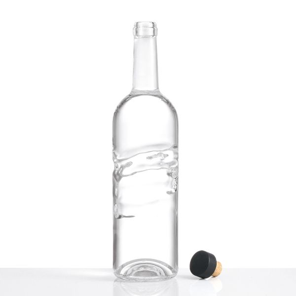 Customized Matte Dark Glass Vodka Bottle Glass Collar Material and Spray Cap 750ml