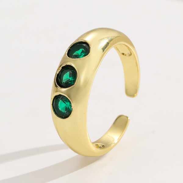 Clear Emerald CZ 14K Gold Plated Adjustable Dubai Gold Star Finger Rings Jewelry Designs for Women Gift