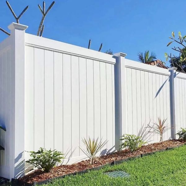 Flat Cap PVC Plastic Privacy Fence Home Decoration 6ft Height