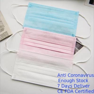 Multiple Color Disposable Non Woven Face Mask Size 17 * 9.7cm Anti Dust
