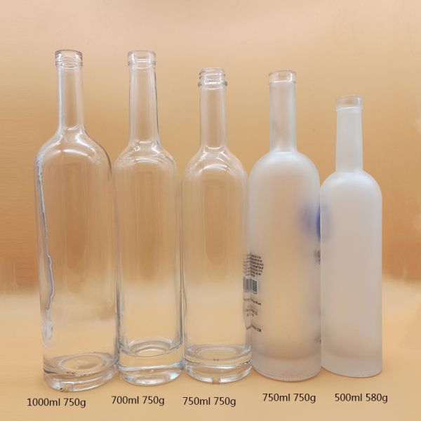 Europe and USA Super Flint Glass Empty Crystal Frosted Vodka Whisky Liquor Glass Bottles