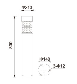 CREE Chip Outdoor LED Bollard Lights 25W / 35W Anti Aging Long Life