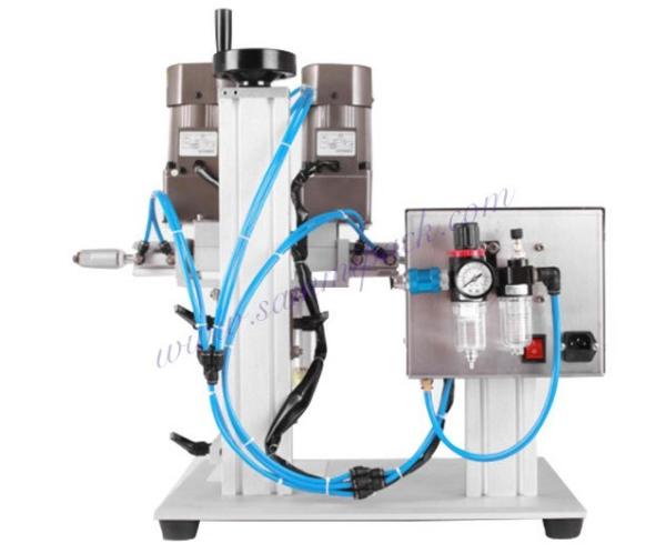 Máquina taponadora de botellas con rosca de tapa de bomba de pulverización de escritorio semiautomática