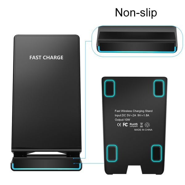 10w Output Standing Wireless Charger 8mm Charging Distance Patent Design