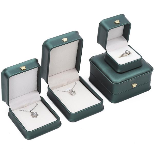 Boîte de rangement de bijoux en cuir en PU pour bagues pendentives