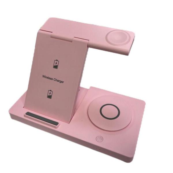 Estação de carregamento sem fio dobrável de 15W em branco/preto/verde/púrpura/rosa para carregamento de relógio 3W Saída 5W/7.5W/10W/15W