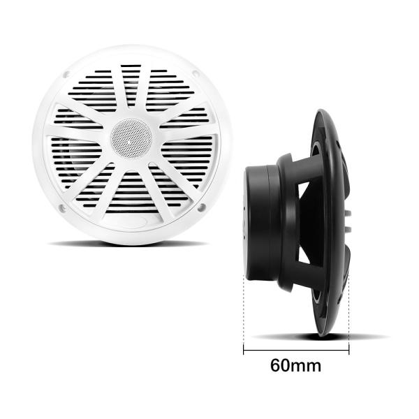 White 6.5 inch 2 Way Boat Stereo Speaker 120W Output Power for Marine Boats ATV UTV SxS