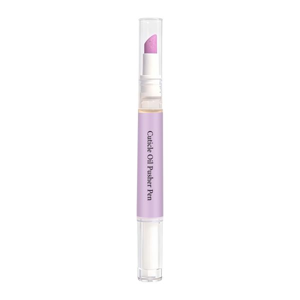 Focstar 2-in-1 Nail Care Pen with Nourishing & Gentle Exfoliation Lavender Scent Cuticle Oil Pusher Pen