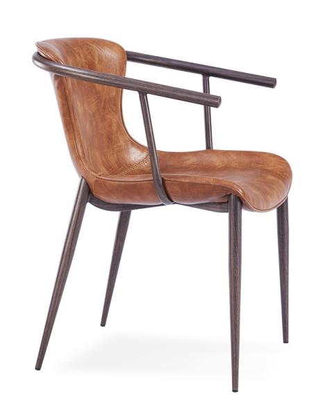 Restaurant PU Leather 51x60x80cm Metal Wood Dining Chair