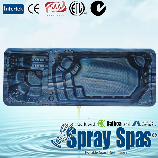 Large Acrylic Whirlpool Massage Bathtub Outdoor Swimming Spa Pool, 5900 * 2250 * 1320mm