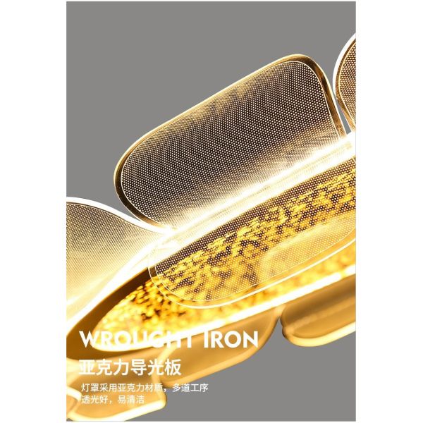 Золотой и прозрачный современный акриловый потолок