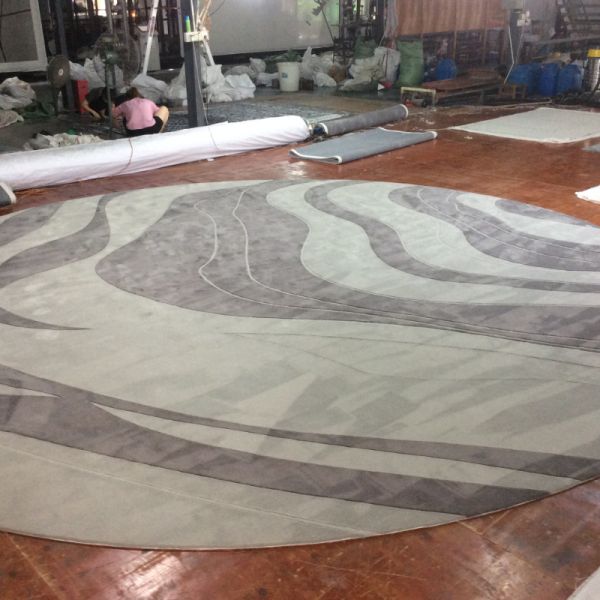 Soft and Durable 100% Wool Handmade Silk Rugs Carpets Pile Height 9-17mm