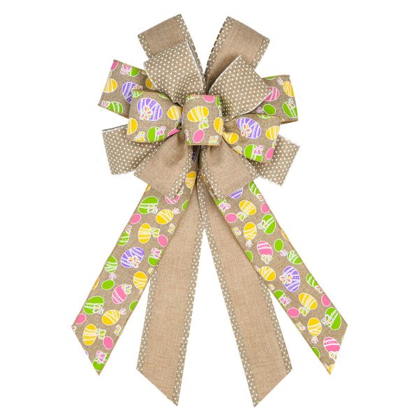 Cute Cartoon Egg And Rabbit Easter Ribbon Bow For Festival Decoration