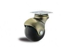 2 swivel ball caster, black rubber caster brake, 2 ball caster chrome plated caster, God plated