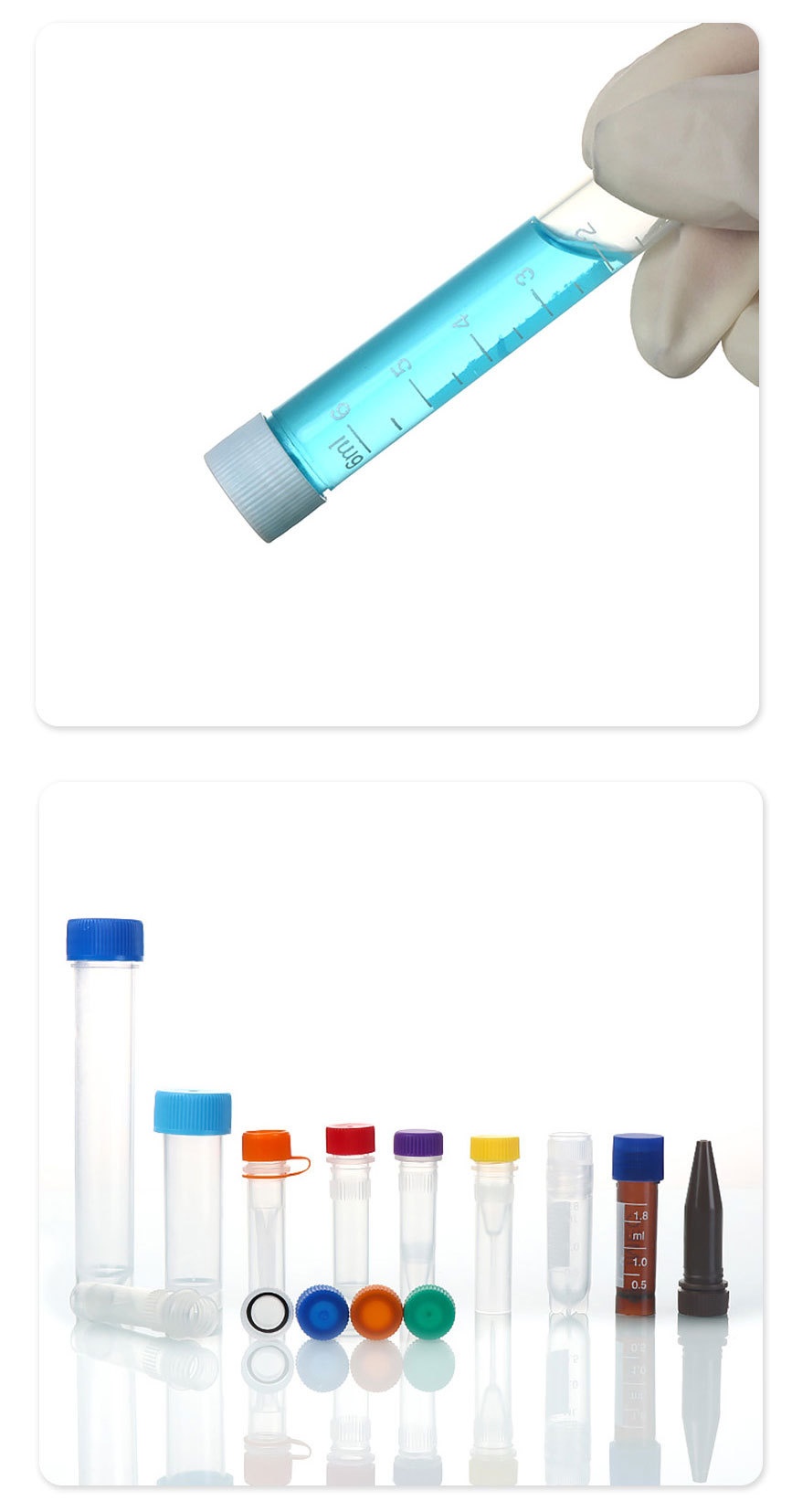 Cenlee Single-Use Cryogenic Cell Storage Tubes Ultra-Low Temperature Sample Storage Liquid Nitrogen High-Threaded 0.5/1.5/2 mL