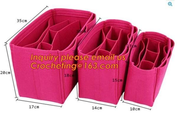 cute nursery felt box, Best selling wholesale felt purse organizer insert, Best selling fashionable Travel Insert felt b
