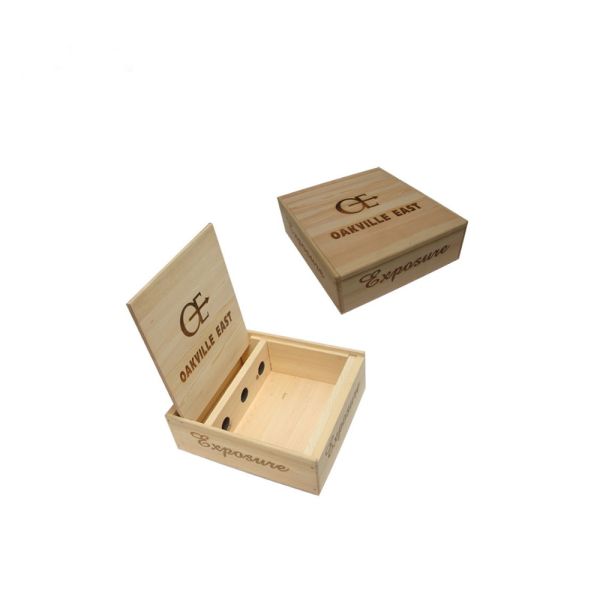 Printed Single Wooden Wine Case 350*100*110mm Size , Wooden Wine Gift Box