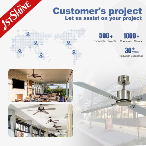 6 Speeds DC Motor Ceiling Fan with Silver MDF Blades and Mulit Colors in Fancy Design