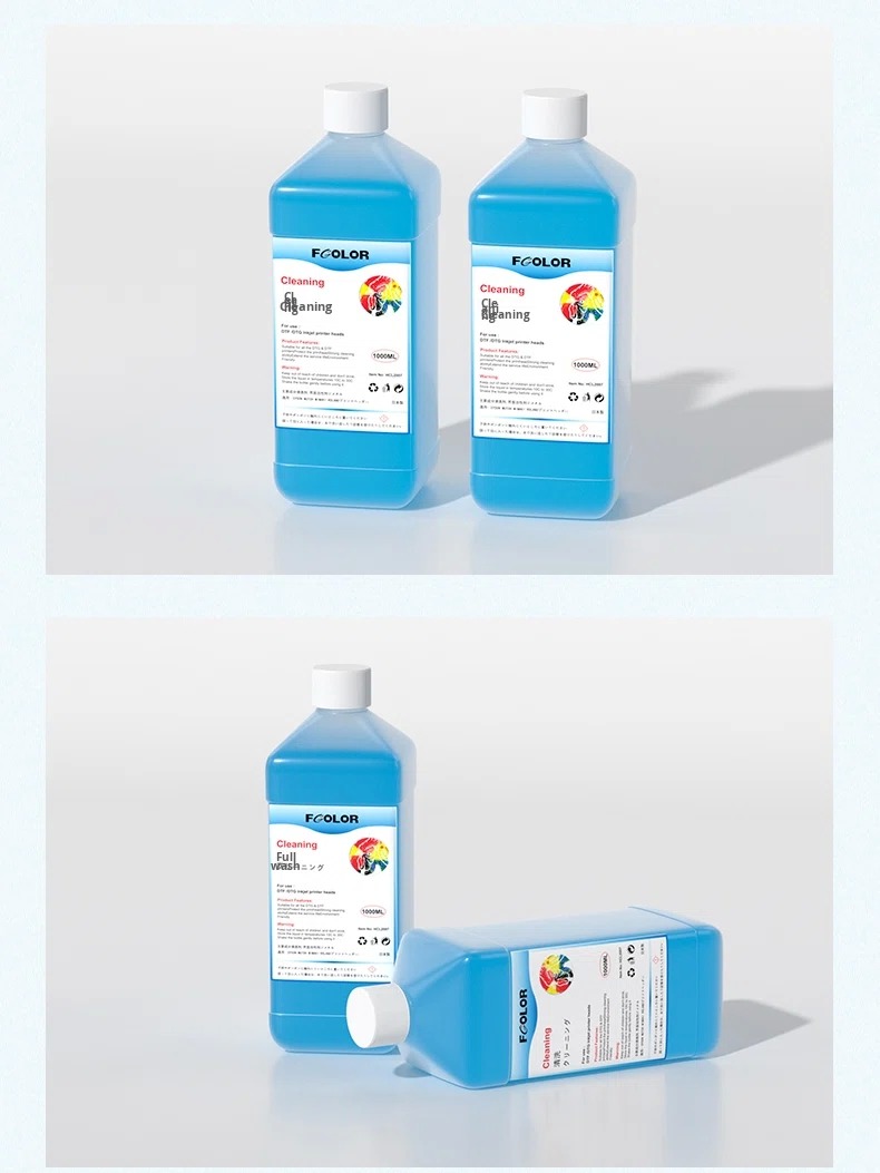 Solvent Based Heat Transfer Cleaning Solution Strong Nozzle Unclogging Moisturizing Liquid Imported Small Blue for DTF Printer