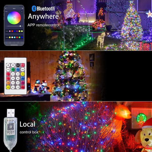 APP Control 5m Festive Atmosphere Lamp RGB LED Leather Thread Lights String