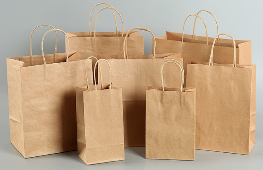 Eco Kraft Multi Color Handle Bags Premium Takeout Gift Bakery Bags Packaging Custom Logo Printing