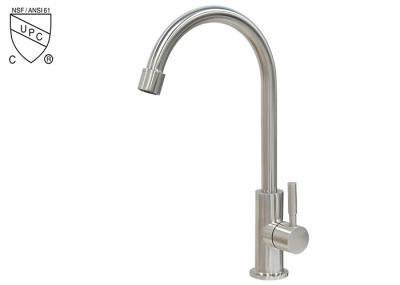 cupc 304 Stainless Steel Kitchen Mixer Cold Water Tap Single Handle Brushed sink Faucet