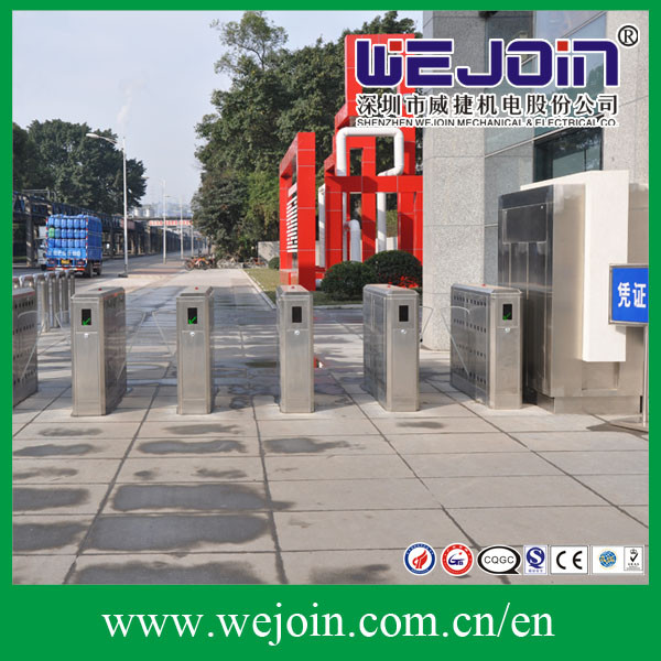 220V Intelligent Flap Barrier with 304 Stainless Steel Housing and IC Card