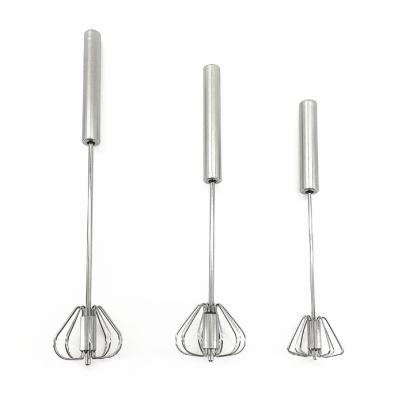Batedor de ovo manual de aço inoxidável 10 giratório semi automático 12 14