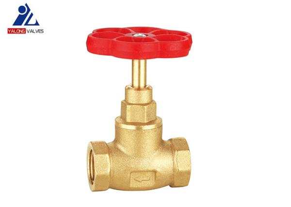 Red Plastic Handle 15mm Brass Stop Valve Cw617n F X F
