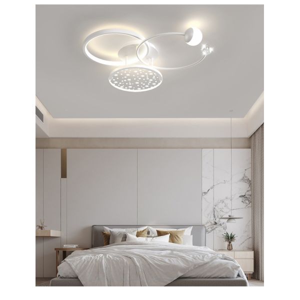 Modern Minimalist White Square Ceiling Light Atmosphere Household Bedroom Star Ceiling Lights(WH-MA-289)