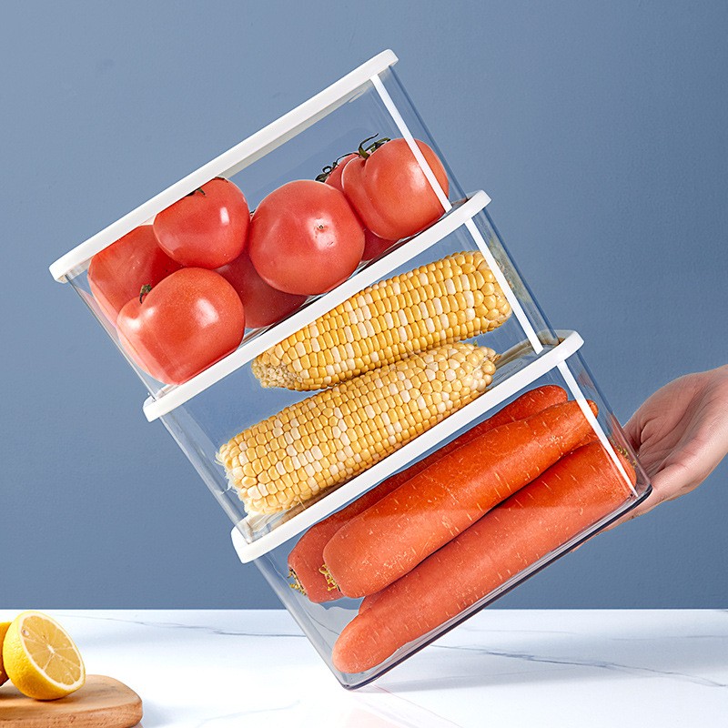Plastic sealed Jar Cereal Cereal Kitchen Snack Refrigerator Storage Box with Lid Dustproof square sealed Box for Snacks