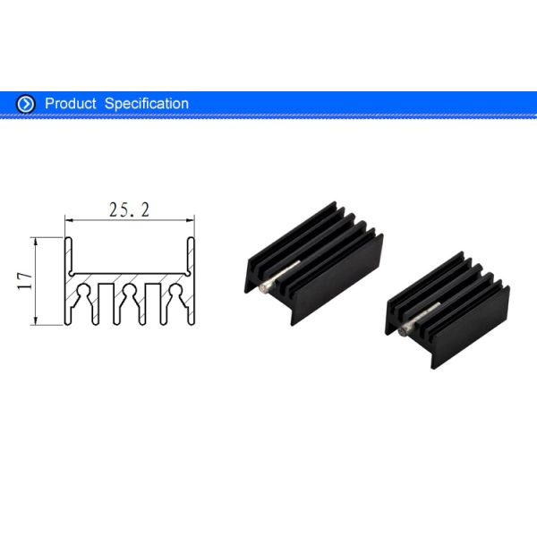 Led Aluminum Extrusion Profiles Flat Heat Sink For Led Street Light / 18 Watt Electronic Fin Shell