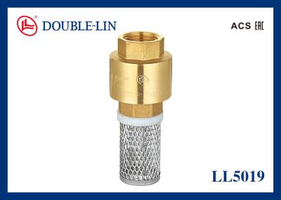 Foot Brass Spring Check Valves Stainless Steel Strainer