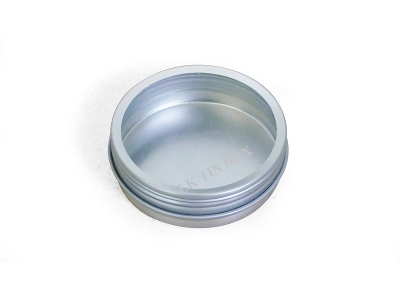 Plain Silver Small Metal Containers Round Tin Box With Screw Lid D 70 x 23mm