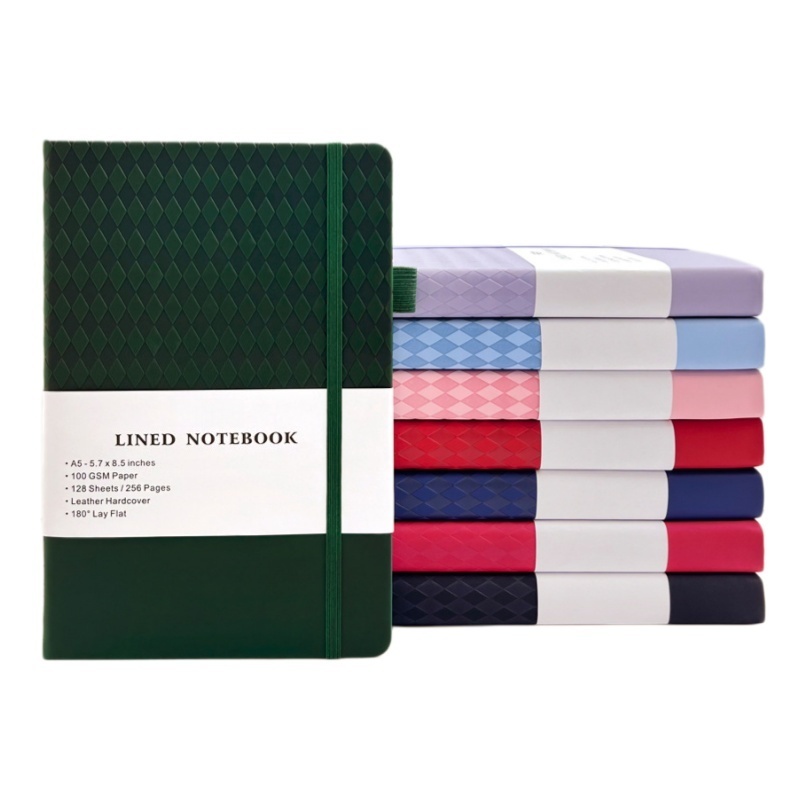 Personalized Monogrammed A5 PU Leather Bound Journal Hardcover Notebook Business Notepad
