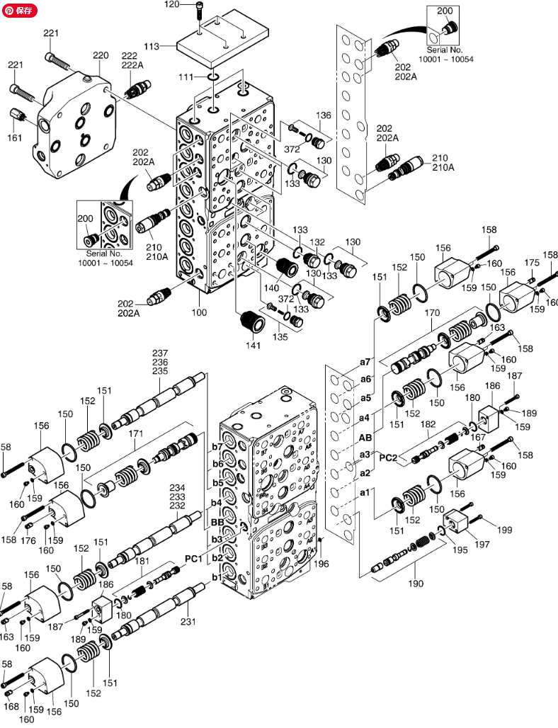 401107-01079 410105-00087 410105-00087A Doosan DX380LC Гидравлический главный клапан управления клапан безопасности клапан переполнения клапан