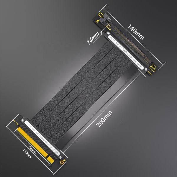 PCI-E Riser Cable PCI-E 4.0 180 Degree Flexible Extension with Anti-electromagnetic interference for GPU