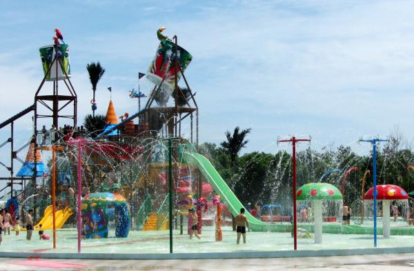 Casa grande da água do equipamento do campo de jogos do Aqua da fibra de vidro para o costume do divertimento da família
