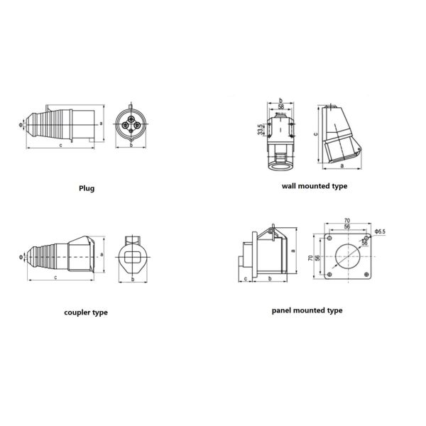 гнездо 16A 4pin промышленное/затыкает водоустойчивые мужские разъем-розетки 380-415V