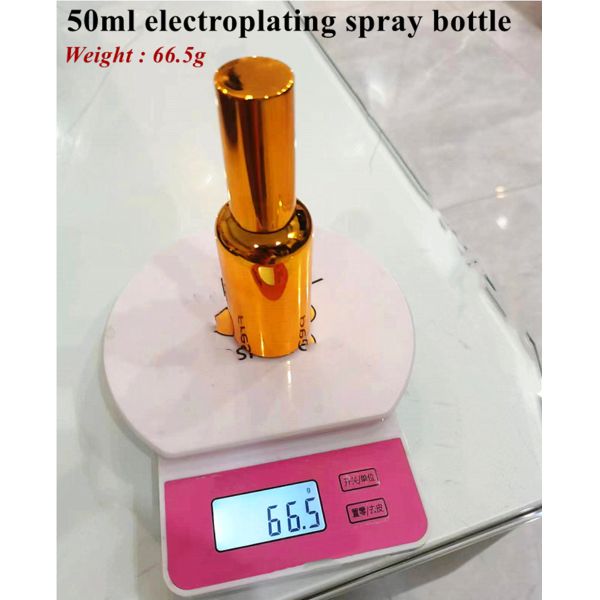 30ml 50ml Electropplating Gold Silver Glass Spray Cosmetics Bottle Gold cosmetic Essential Oil Bottle