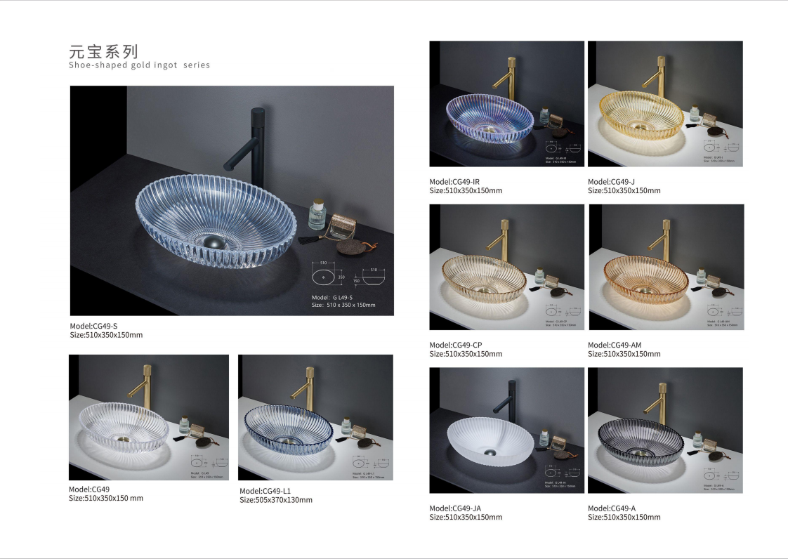 Oval Washing Hand Basin Crystal Tempered Glass Sink Clear Black Color