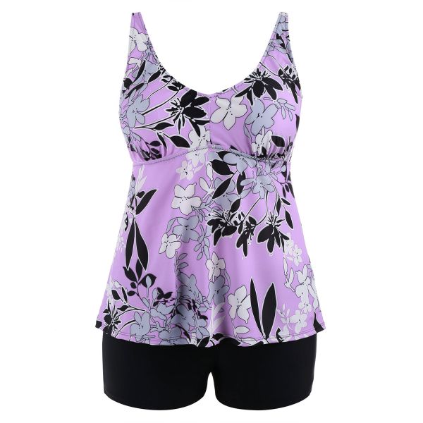 2018 New Plus Size One piece Swimsuit Floral Print Swimsuit Women Push up with